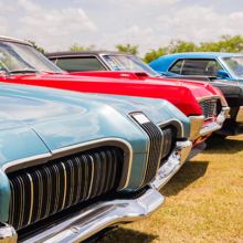 row of classic cars